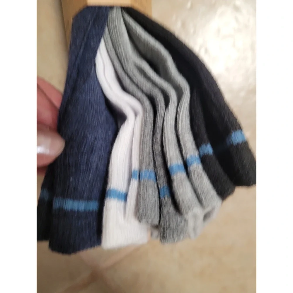 Born Mens 5 Pair 1/2 Cushion Warm 1/4 Socks Navy White Grey Black Size 6-12 NWT